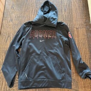 Nike Black and Red SOONER FOOTBALL Dri-FIT Hoodie